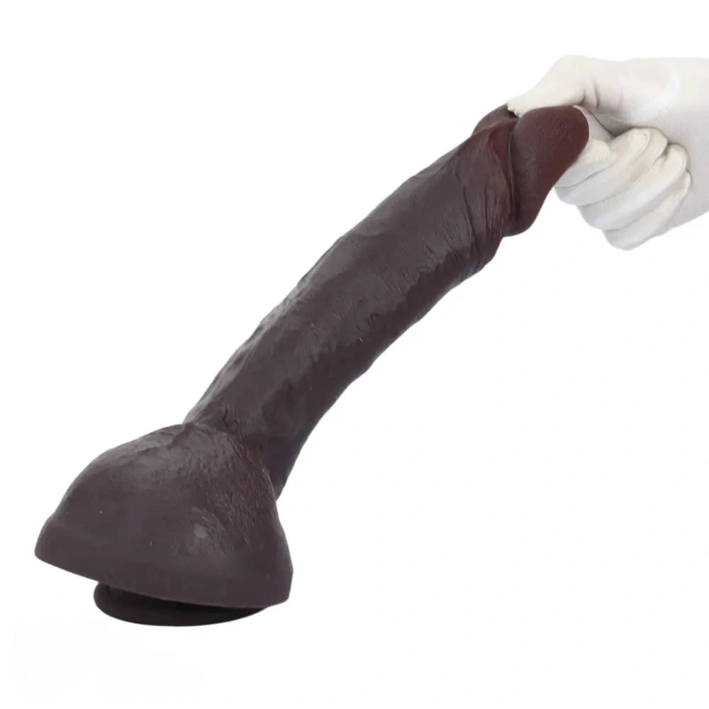 11.03in Super Real Dual Layer Silicone Big Dildo For Adult Male Female Toy