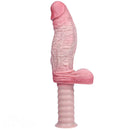 11.1in Real Feeling Double Layer Silicone Soft Handle Flexible Cock Dildo