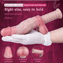 11.1in Real Feeling Double Layer Silicone Soft Handle Flexible Cock Dildo