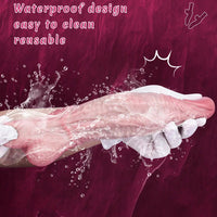 11.1in Real Feeling Double Layer Silicone Soft Handle Flexible Cock Dildo