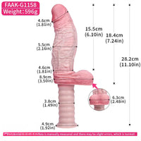 11.1in Real Feeling Double Layer Silicone Soft Handle Flexible Cock Dildo