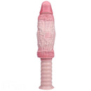 11.1in Real Feeling Double Layer Silicone Soft Handle Flexible Cock Dildo