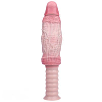 11.1in Real Feeling Double Layer Silicone Soft Handle Flexible Cock Dildo