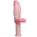 11.1in Real Feeling Double Layer Silicone Soft Handle Flexible Cock Dildo