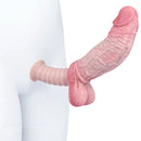 11.1in Real Feeling Double Layer Silicone Soft Handle Flexible Cock Dildo