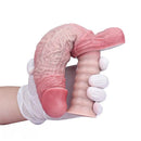 11.1in Real Feeling Double Layer Silicone Soft Handle Flexible Cock Dildo