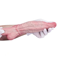 11.1in Real Feeling Double Layer Silicone Soft Handle Flexible Cock Dildo