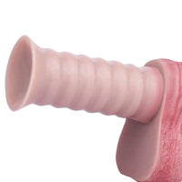 11.1in Real Feeling Double Layer Silicone Soft Handle Flexible Cock Dildo