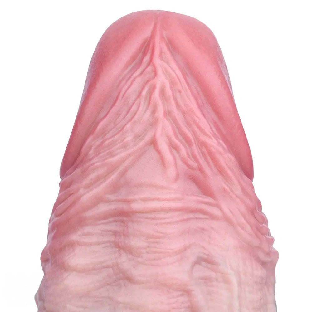 11.1in Real Feeling Double Layer Silicone Soft Handle Flexible Cock Dildo