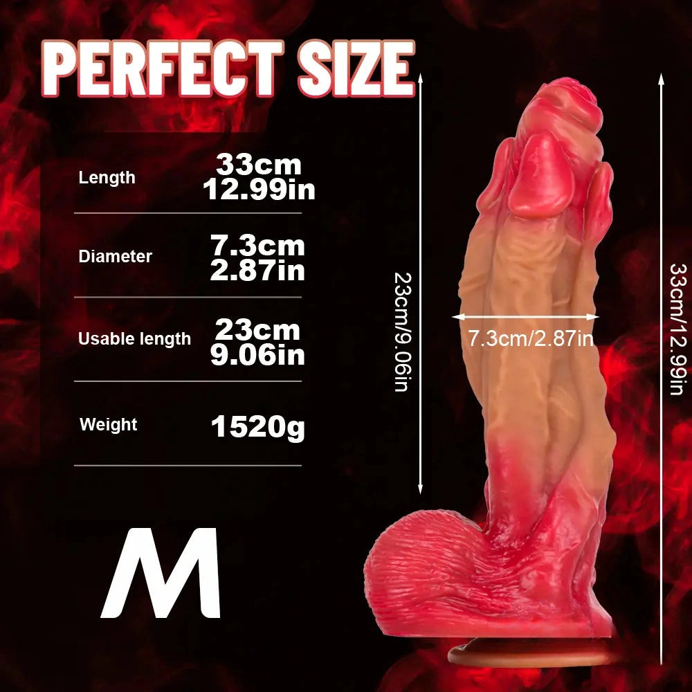 11.22in 12.99in 14.57in SML Liquid Silicone Fantasy Big Soft Cock Dildo