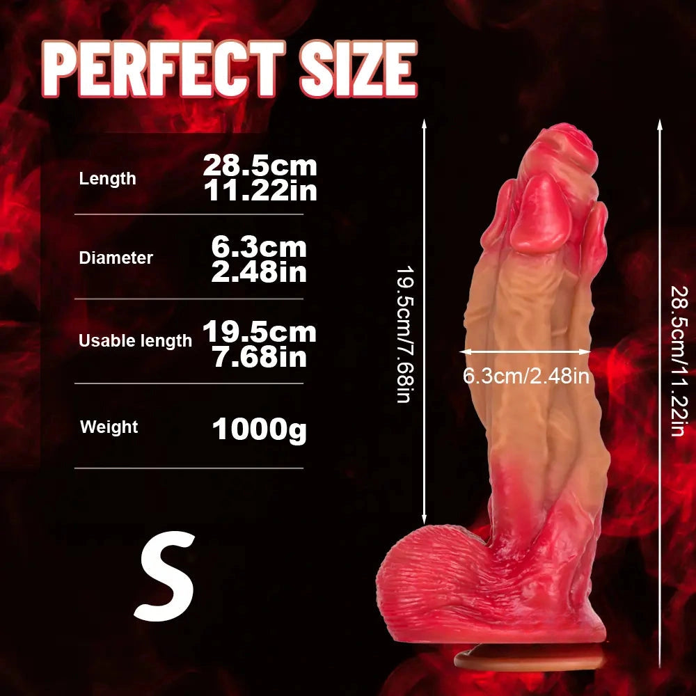 11.22in 12.99in 14.57in SML Liquid Silicone Fantasy Big Soft Cock Dildo