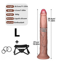 11.22in 13.18in 14.56in Lifelike Strap on Long Dildo For Female Prostate Play
