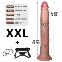 11.22in 13.18in 14.56in Lifelike Strap on Long Dildo For Female Prostate Play