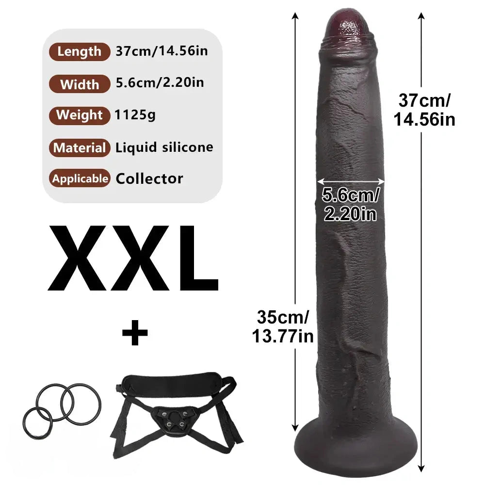 11.22in 13.18in 14.56in Strap on Realistic Big Long Dildo For Male Female Couples