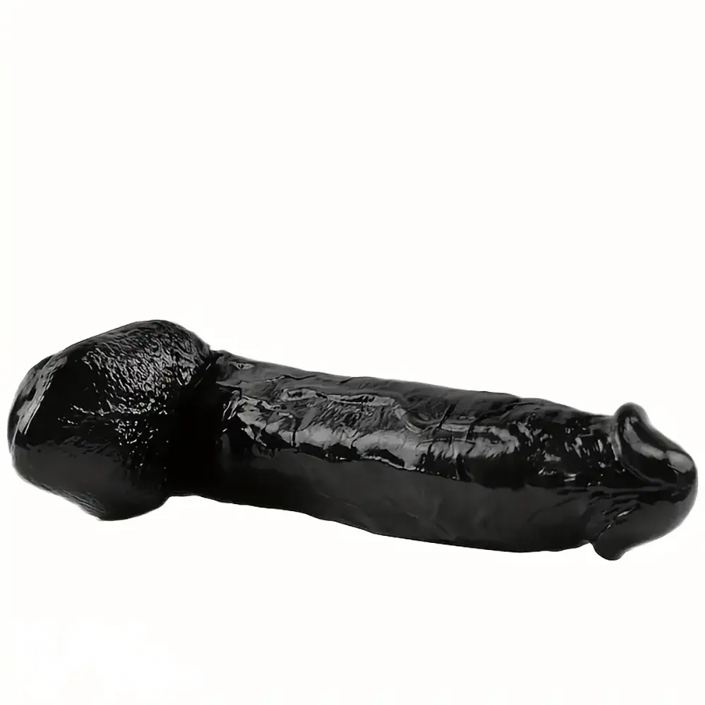 11.22in PVC Black Flexible Big Dildo With Suction Cup For Hands-Free