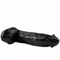 11.22in PVC Black Flexible Big Dildo With Suction Cup For Hands-Free