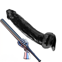 11.22in PVC Black Flexible Big Dildo With Suction Cup For Hands-Free