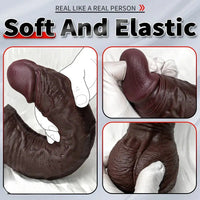 11.22in Realistic Curved Strap on Silicone Big Dildo Couples Flirting Toy