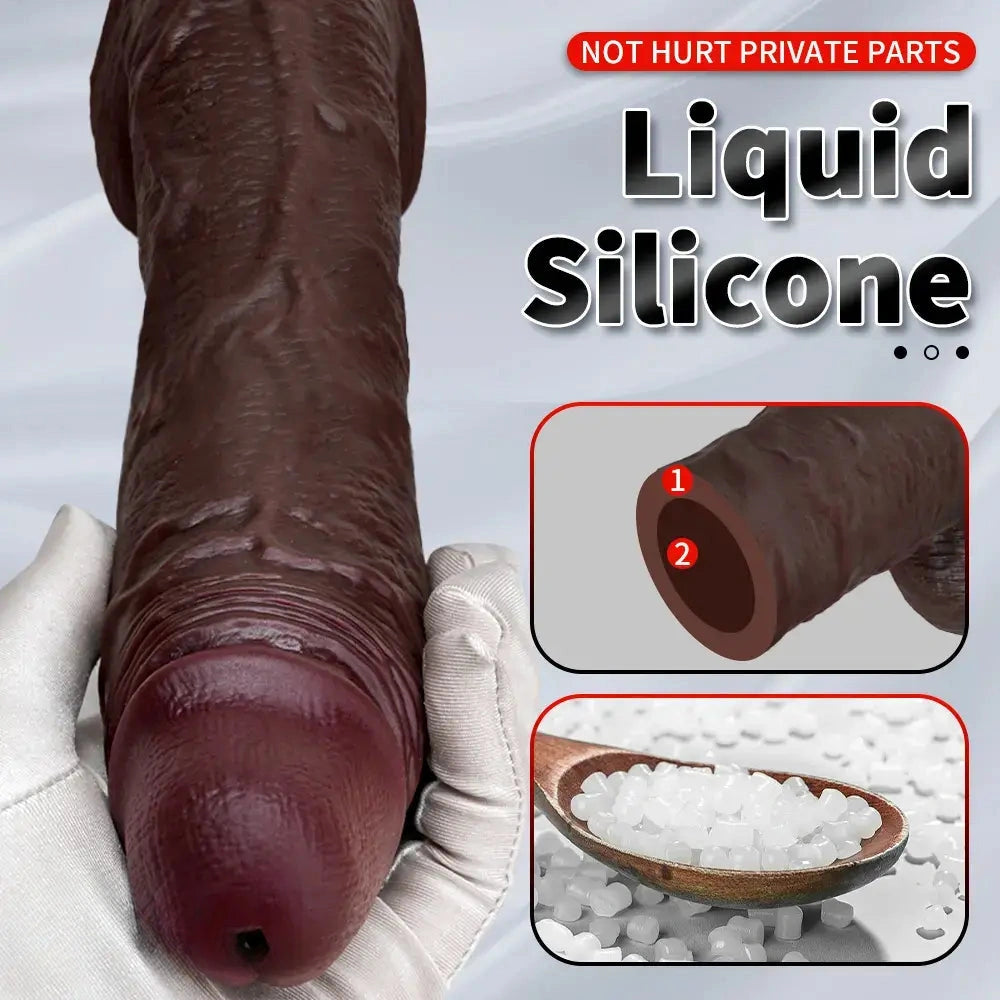 11.22in Realistic Curved Strap on Silicone Big Dildo Couples Flirting Toy