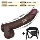 11.22in Realistic Curved Strap on Silicone Big Dildo Couples Flirting Toy