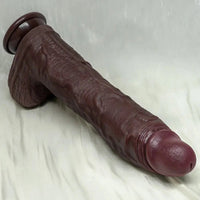 11.22in Realistic Curved Strap on Silicone Big Dildo Couples Flirting Toy