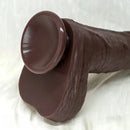 11.22in Realistic Curved Strap on Silicone Big Dildo Couples Flirting Toy