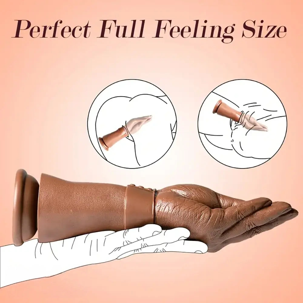 11.22in Realistic Hand Arm Fist With Graduated Fingers Dildo Sex Toy