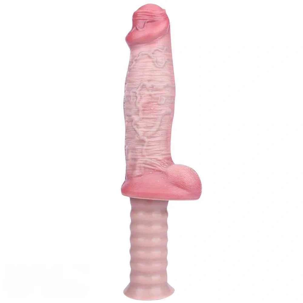 11.29in Real Feeling Uncut Double Layer Silicone Soft Handle Dildo For Sex