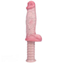 11.29in Real Feeling Uncut Double Layer Silicone Soft Handle Dildo For Sex