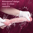 11.29in Real Feeling Uncut Double Layer Silicone Soft Handle Dildo For Sex