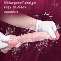 11.29in Real Feeling Uncut Double Layer Silicone Soft Handle Dildo For Sex