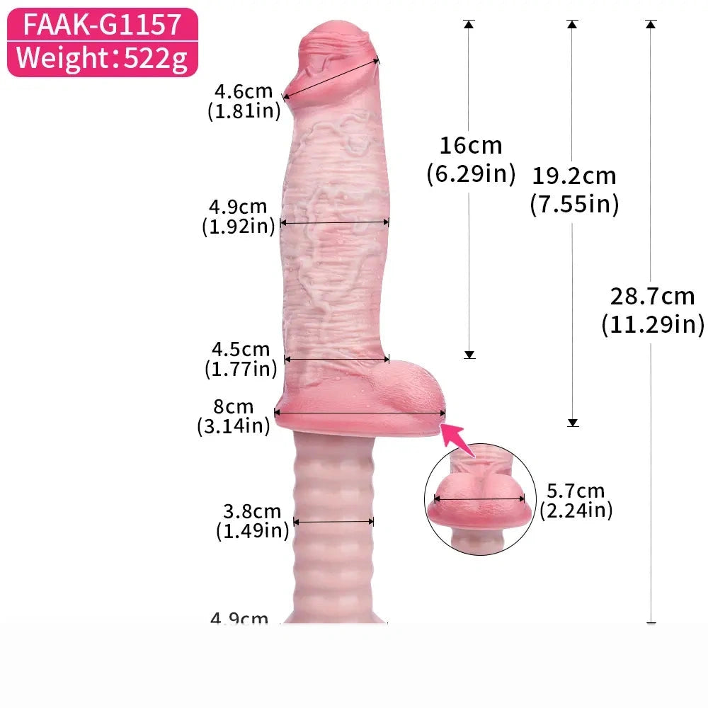 11.29in Real Feeling Uncut Double Layer Silicone Soft Handle Dildo For Sex