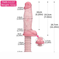 11.29in Real Feeling Uncut Double Layer Silicone Soft Handle Dildo For Sex