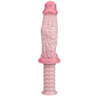 11.29in Real Feeling Uncut Double Layer Silicone Soft Handle Dildo For Sex