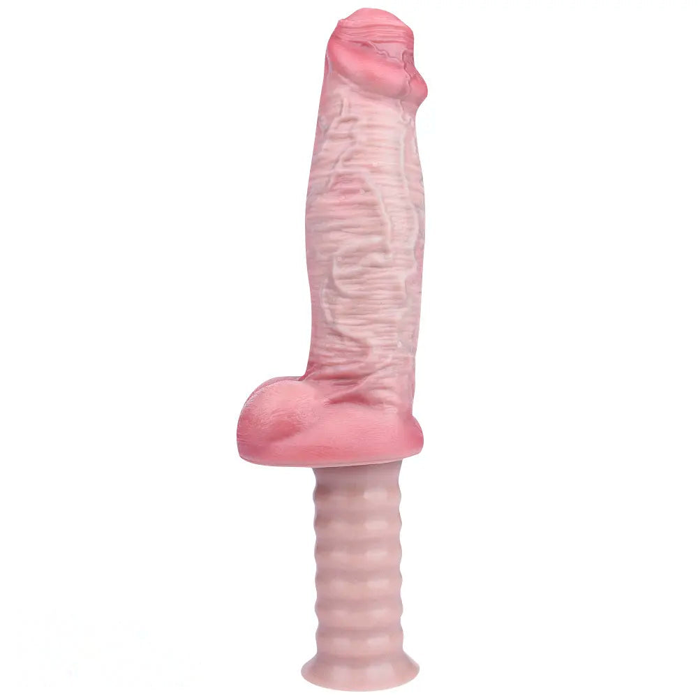 11.29in Real Feeling Uncut Double Layer Silicone Soft Handle Dildo For Sex