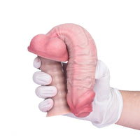 11.29in Real Feeling Uncut Double Layer Silicone Soft Handle Dildo For Sex