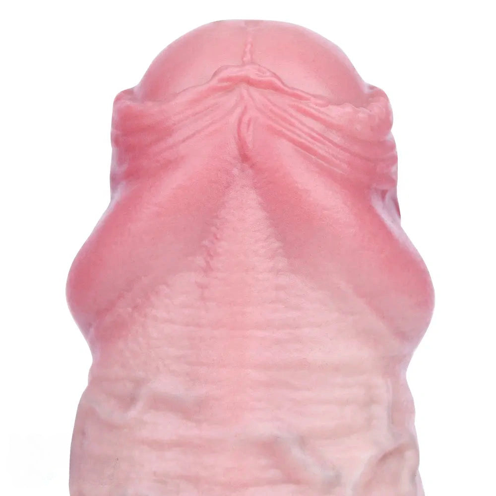 11.29in Real Feeling Uncut Double Layer Silicone Soft Handle Dildo For Sex