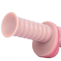 11.29in Real Feeling Uncut Double Layer Silicone Soft Handle Dildo For Sex