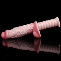 11.29in Real Feeling Uncut Double Layer Silicone Soft Handle Dildo For Sex