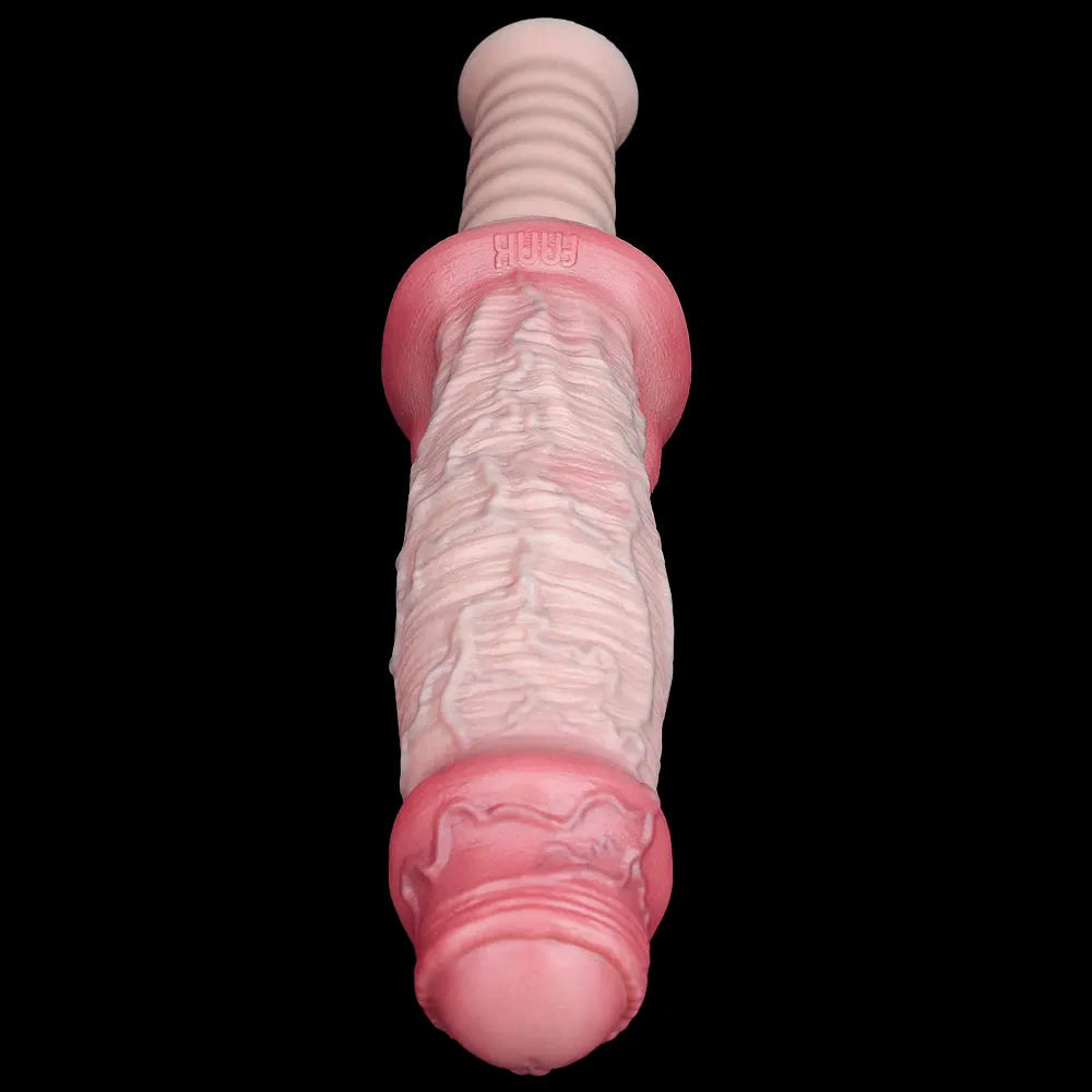11.29in Real Feeling Uncut Double Layer Silicone Soft Handle Dildo For Sex