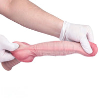 11.29in Real Feeling Uncut Double Layer Silicone Soft Handle Dildo For Sex