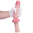 11.29in Real Feeling Uncut Double Layer Silicone Soft Handle Dildo For Sex