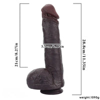 11.35in Real Feeling Dual Density Silicone Big Dildo Vaginal Anal Cock Sex Toy
