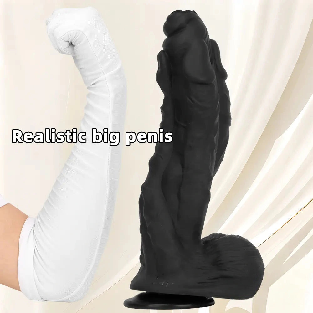 11.41in 12.6in 15in Super Big Silicone Soft Black Fantasy Love Sex Dildo
