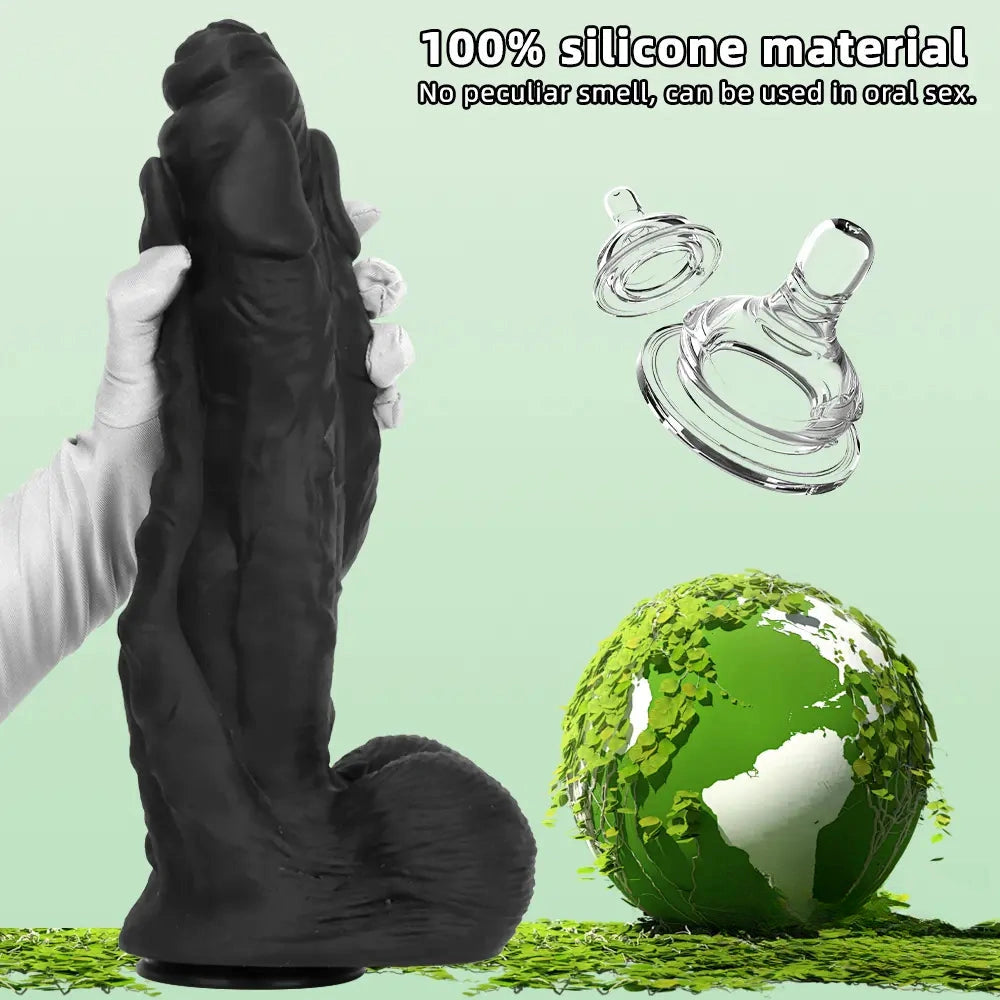 11.41in 12.6in 15in Super Big Silicone Soft Black Fantasy Love Sex Dildo