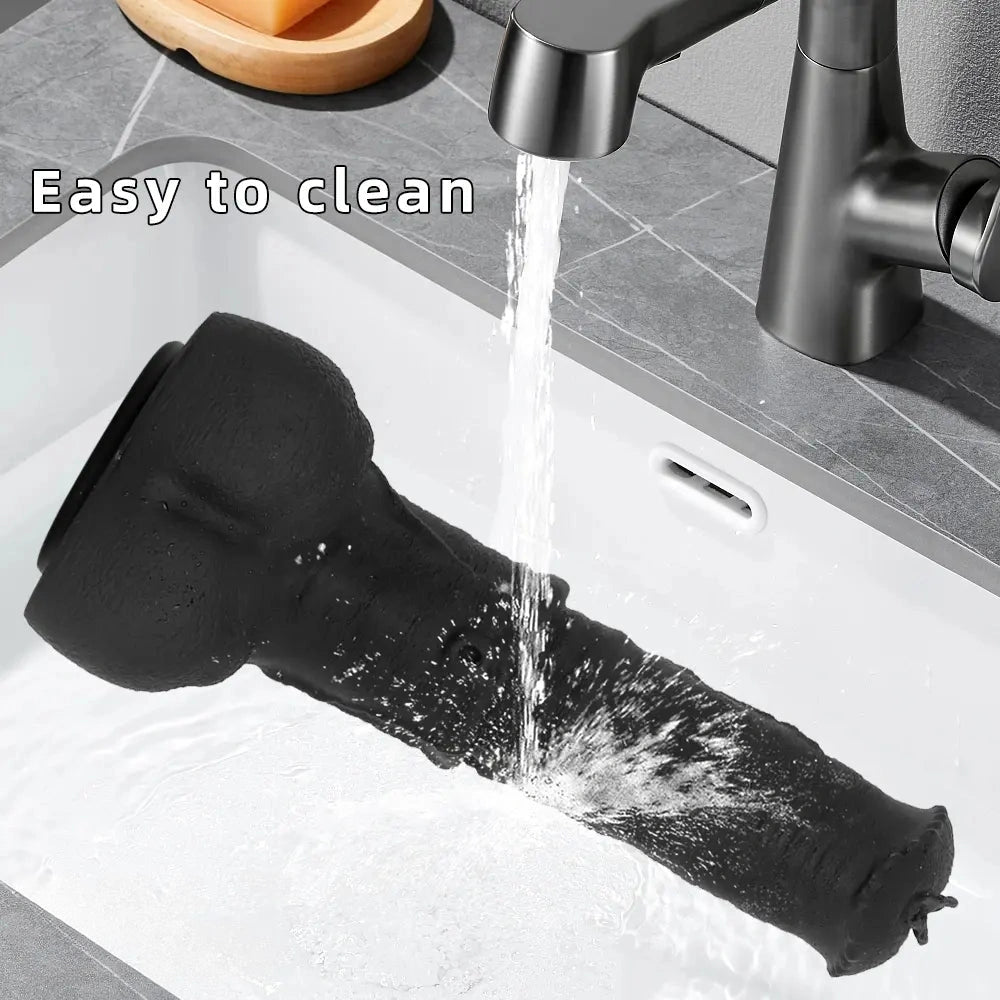 11.41in 13.18in 14.56in Big Long Black Silicone Thick Dildo Indoor Sex Toy