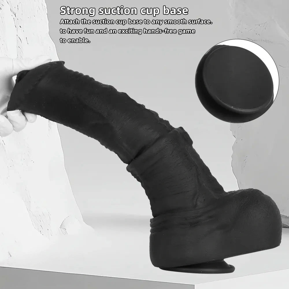 11.41in 13.18in 14.56in Big Long Black Silicone Thick Dildo Indoor Sex Toy
