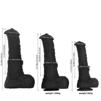 11.41in 13.18in 14.56in Big Long Black Silicone Thick Dildo Indoor Sex Toy