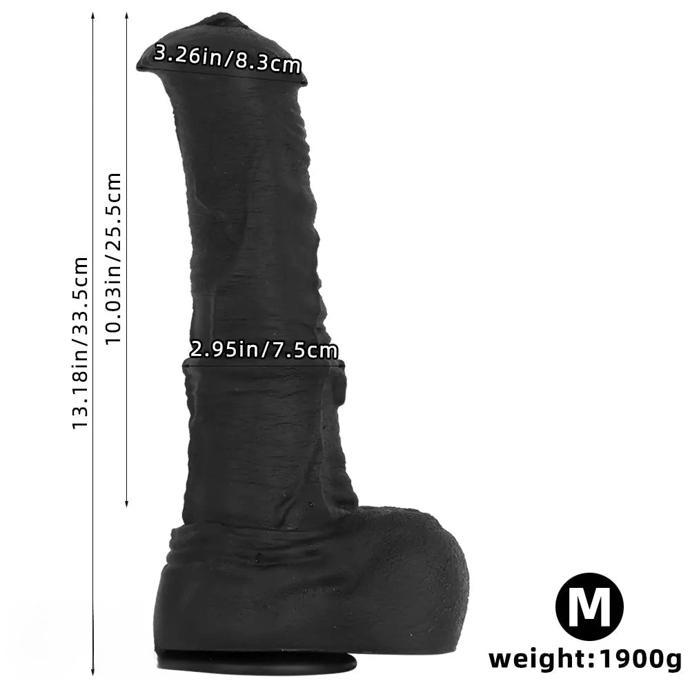11.41in 13.18in 14.56in Big Long Black Silicone Thick Dildo Indoor Sex Toy