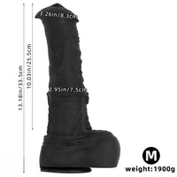 11.41in 13.18in 14.56in Big Long Black Silicone Thick Dildo Indoor Sex Toy